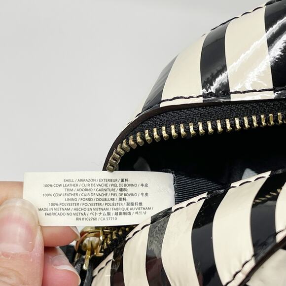 Kate Spade Chelsea Park Porter Patent Leather Handbag Black Cream Bow Crossbody - Picture 12 of 12